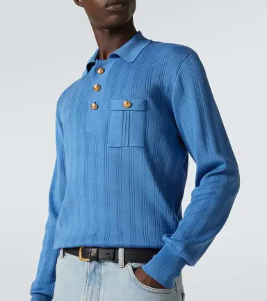 Valentino Ribbed-knit cotton polo sweater | Thumbnail 5