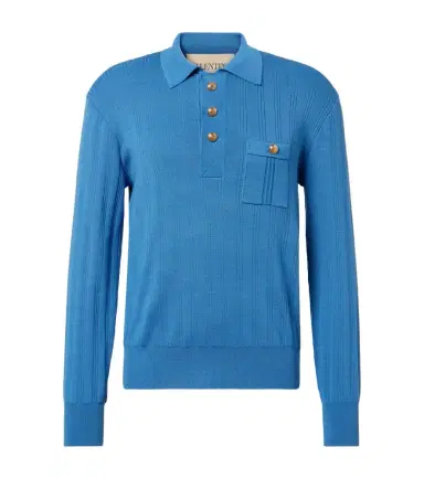 Valentino Ribbed-knit cotton polo sweater | Thumbnail 1