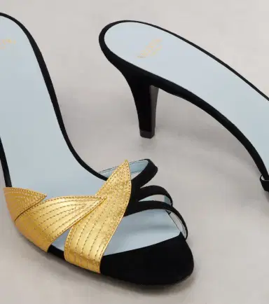 Valentino Garavani Foliefoliage 65 suede and leather sandals | Thumbnail 2