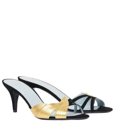 Valentino Garavani Foliefoliage 65 suede and leather sandals | Thumbnail 1