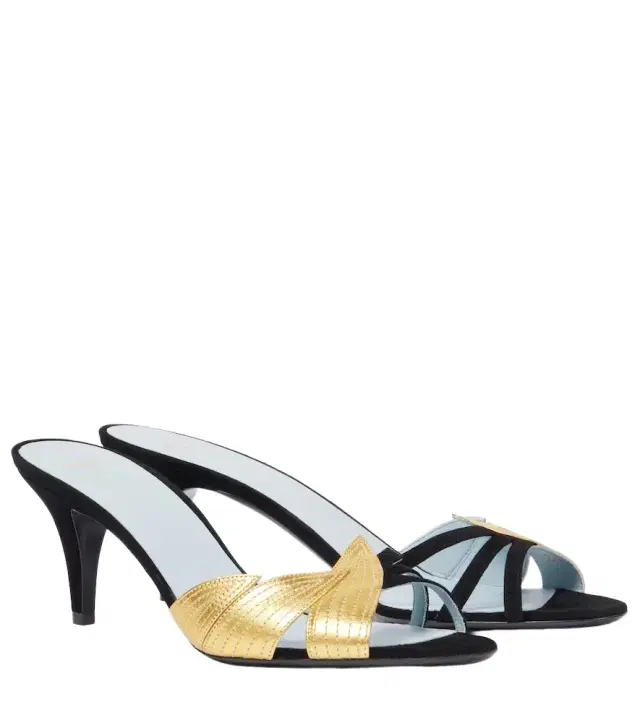 Valentino Garavani Foliefoliage 65 suede and leather sandals