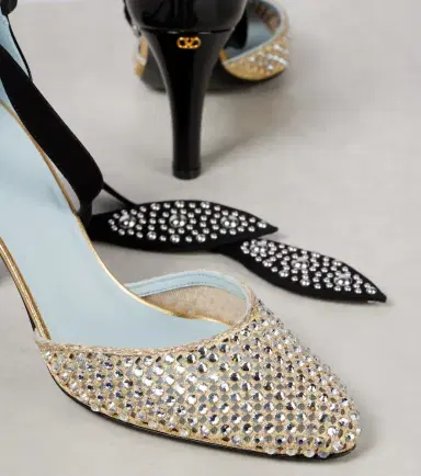 Valentino Garavani Foliefoliage 85 suede and leather pumps | Thumbnail 3 Valentino Garavani Foliefoliage 85 suede and leather pumps | Thumbnail 3