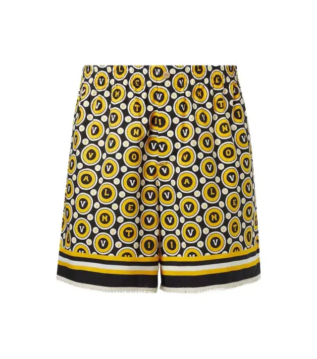 Valentino Printed cotton poplin shorts