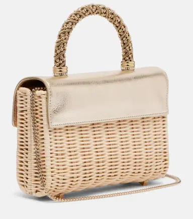 Roger Vivier Jewel Efflorescence Mini rattan tote bag | Thumbnail 3