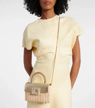 Roger Vivier Jewel Efflorescence Mini rattan tote bag | Thumbnail 6
