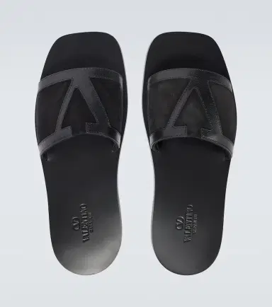 Valentino Garavani Viva Superstar leather and suede slides | Thumbnail 6 Valentino Garavani Viva Superstar leather and suede slides | Thumbnail 6