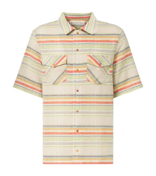 God's True Cashmere Seaside Gauze striped cashmere shirt