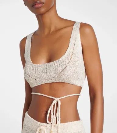 Bananhot Alma sequined knitted bikini top | Thumbnail 4