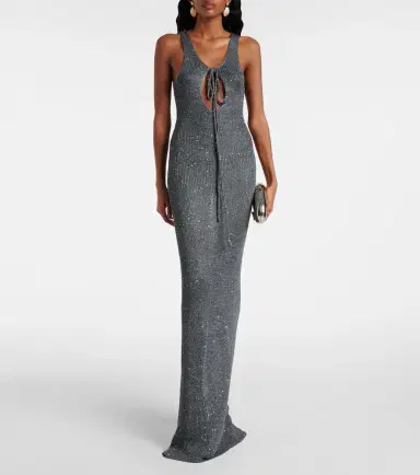 Bananhot Jules sequined knitted maxi dress | Thumbnail 3