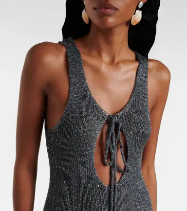 Bananhot Jules sequined knitted maxi dress | Thumbnail 6
