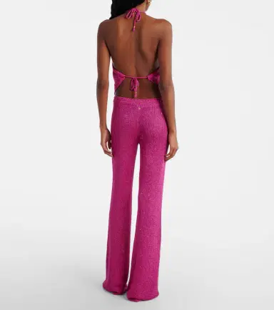 Bananhot Liz knitted sequined flared pants | Thumbnail 2