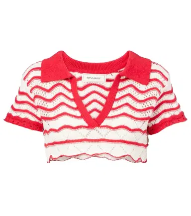 Bananhot Coco cropped cotton-blend crochet top | Thumbnail 1