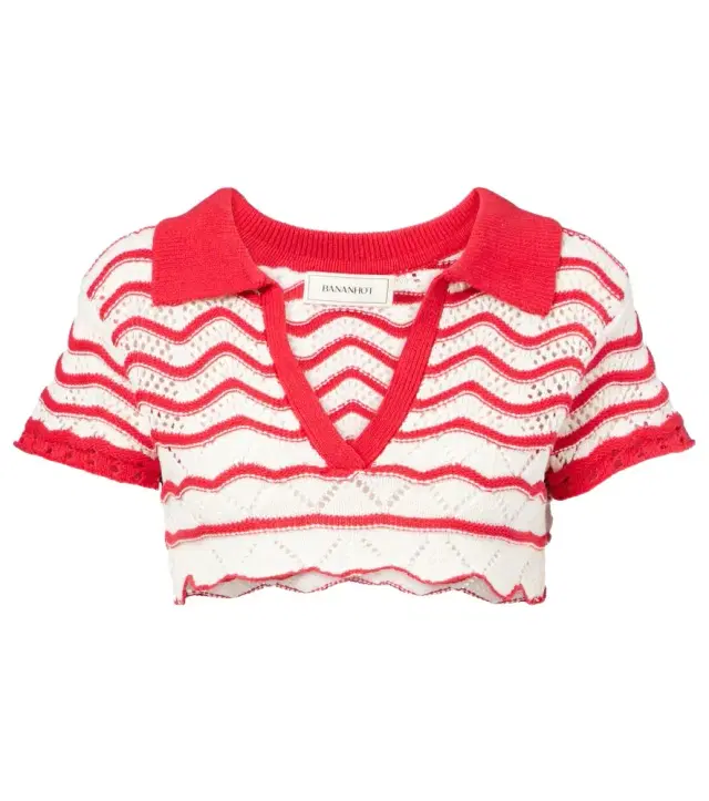 Bananhot Coco cropped cotton-blend crochet top