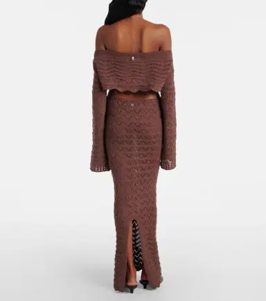 Bananhot Helena crochet cotton-blend crop top | Thumbnail 2