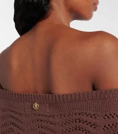 Bananhot Helena crochet cotton-blend crop top | Thumbnail 5