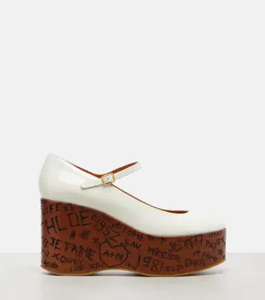 Chloe Chloé Maxime leather Mary Jane wedge pumps | Thumbnail 2