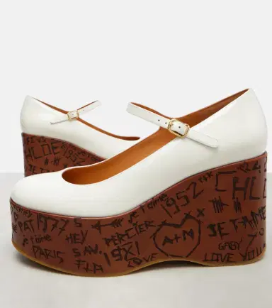 Chloe Chloé Maxime leather Mary Jane wedge pumps | Thumbnail 3