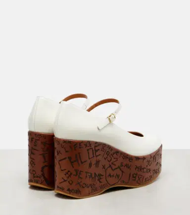 Chloe Chloé Maxime leather Mary Jane wedge pumps | Thumbnail 4