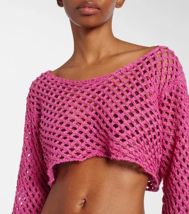 Bananhot Magen crochet cotton-blend crop top | Thumbnail 5