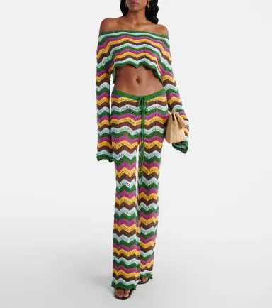 Bananhot Helena striped cotton-blend crop top | Thumbnail 2