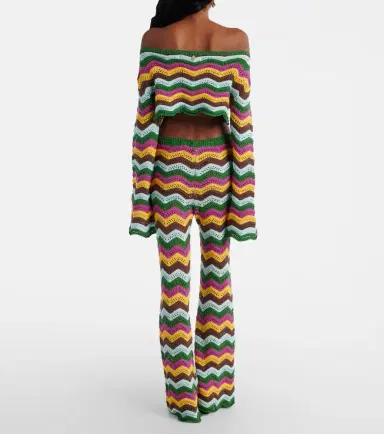 Bananhot Helena striped cotton-blend crop top | Thumbnail 3