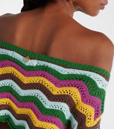 Bananhot Helena striped cotton-blend crop top | Thumbnail 4