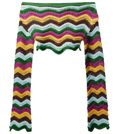 Bananhot Helena striped cotton-blend crop top | Thumbnail 1