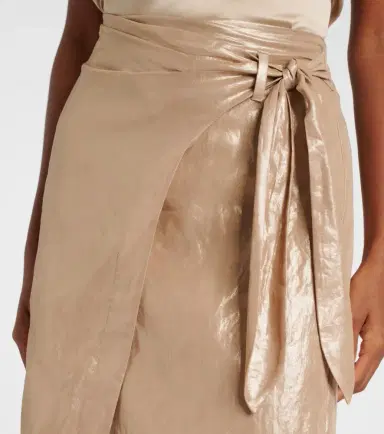 Brunello Cucinelli Coated cotton wrap skirt | Thumbnail 5 Brunello Cucinelli Coated cotton wrap skirt | Thumbnail 5