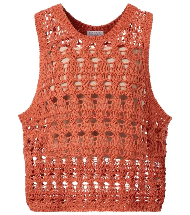 Brunello Cucinelli Jute and cotton-blend sweater vest
