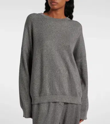Brunello Cucinelli Cotton-blend lamé sweater | Thumbnail 4 Brunello Cucinelli Cotton-blend lamé sweater | Thumbnail 4