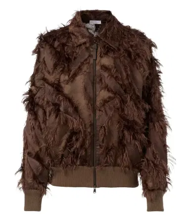 Brunello Cucinelli Feather-trimmed jacket | Thumbnail 1