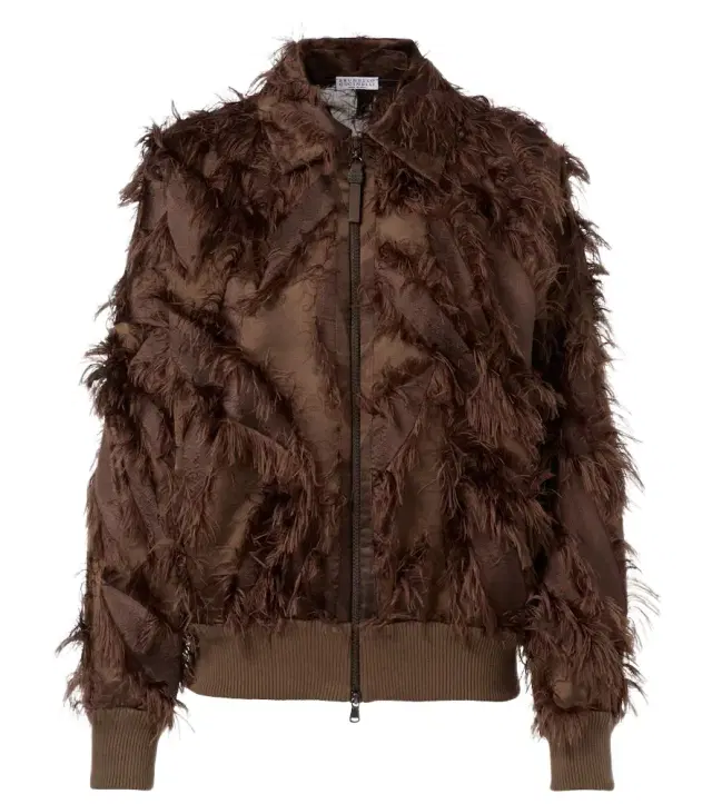 Brunello Cucinelli Feather-trimmed jacket