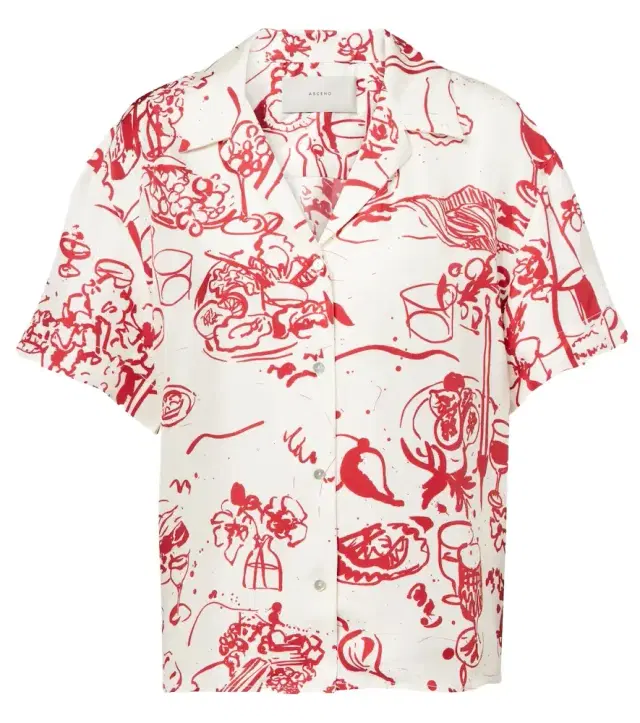 ASCENO Pragua printed silk twill shirt