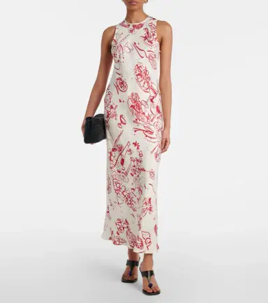 ASCENO Printed silk maxi dress | Thumbnail 3