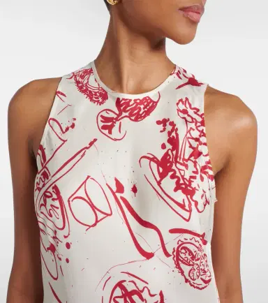 ASCENO Printed silk maxi dress | Thumbnail 4