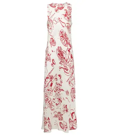 ASCENO Printed silk maxi dress | Thumbnail 1