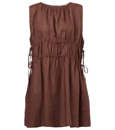 ASCENO Gathered linen minidress | Thumbnail 1