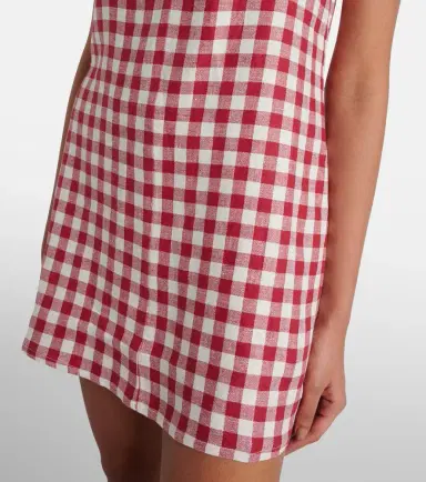 ASCENO Antiqua gingham linen minidress | Thumbnail 5