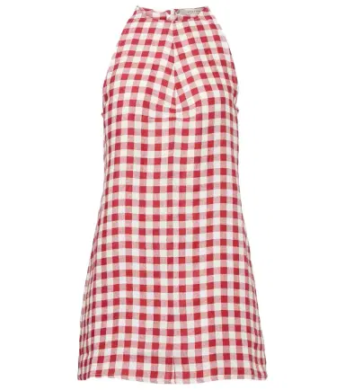ASCENO Antiqua gingham linen minidress | Thumbnail 1