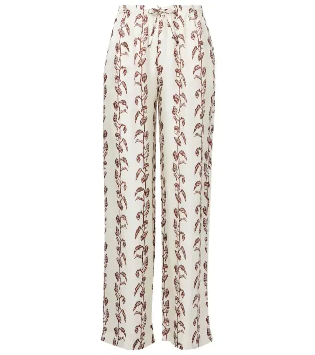 ASCENO Aurelia silk twill wide-leg pants