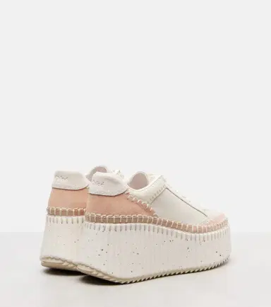 Chloe Chloé Nama leather wedge sneakers | Thumbnail 4