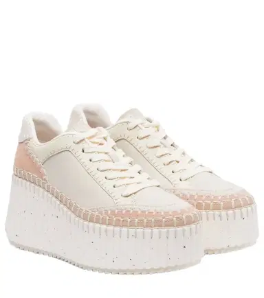 Chloe Chloé Nama leather wedge sneakers | Thumbnail 1