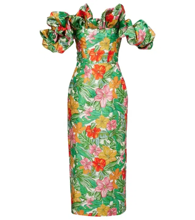 Alemais Alémais Printed off-shoulder maxi dress