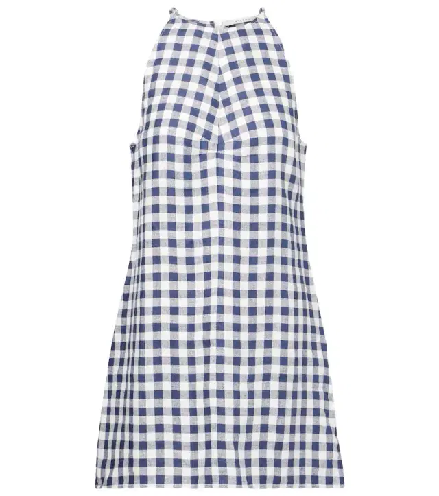 ASCENO Antiqua gingham linen minidress