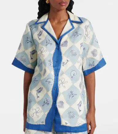 Alemais Alémais Pia printed linen shirt | Thumbnail 2