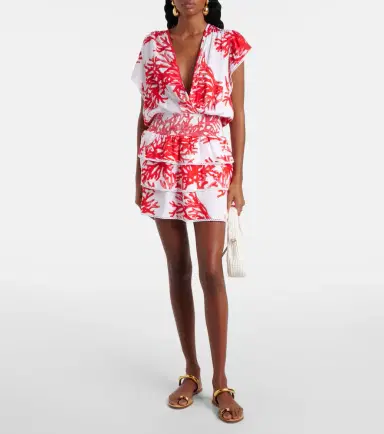 Melissa Odabash Jess printed tiered minidress | Thumbnail 3