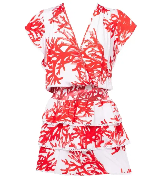 Melissa Odabash Jess printed tiered minidress