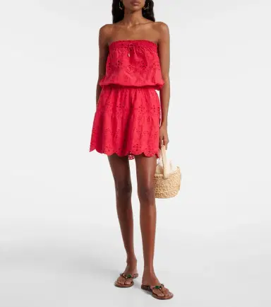 Melissa Odabash Collette embroidered cotton minidress | Thumbnail 2