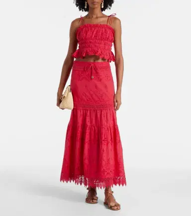 Melissa Odabash Broderie anglaise cropped cotton top | Thumbnail 2