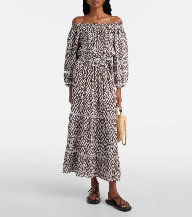 Melissa Odabash Eclipse gathered printed midi dress | Thumbnail 5